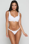 Rib Tide Bralette Bikini Top in White